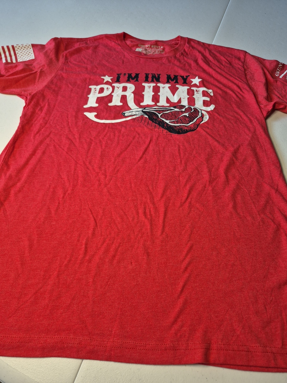 Grunt Style Men's 'I'm In My Prime' Red Graphic Tee 4741/4